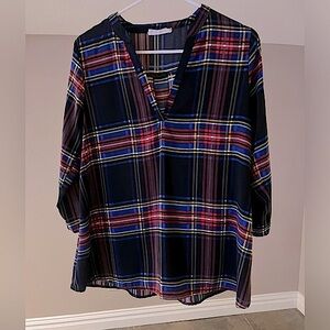 Peach Love California Plaid Blouse Small